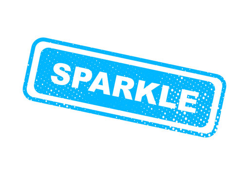 Blue sparkle stamp with text isolated on background illustration