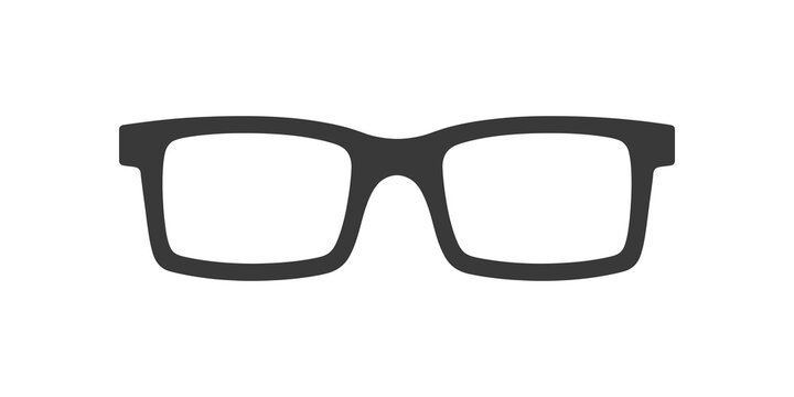 Black rectangular eyeglass frames icon for vision and optical care.