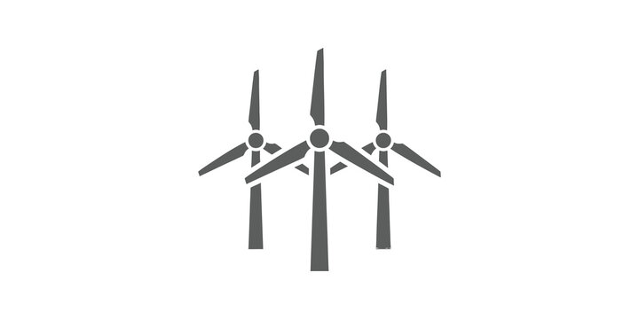 Wind farm park flat icon dark grey for clean power plant applications.