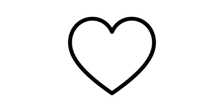 Simple black heart icon for love and romance design theme web projects.