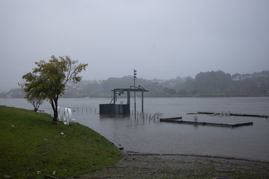 Inunda&ccedil;&atilde;o na zona ribeirinha de Gramido, Gondomar, Portugal (Tempestade Marta - 2026)