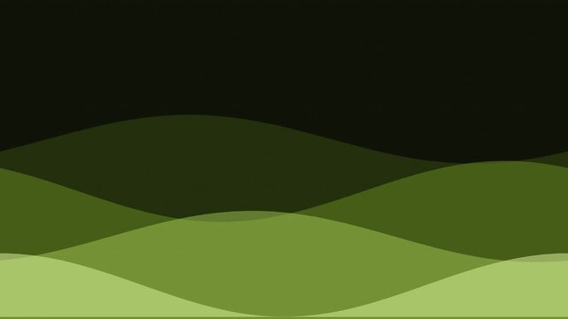 Abstract background featuring smooth flowing green wave shapes on a dark background.