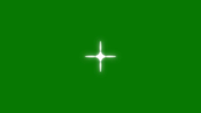 retro sparkle star animation white glowing doodle stars blinking glitter shine cartoon twinkle effects magical light bursts chroma key green background, seamless festive motion loop. 4k