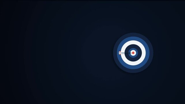 Precision Dart Hitting Bullseye Target for Business Success Concept