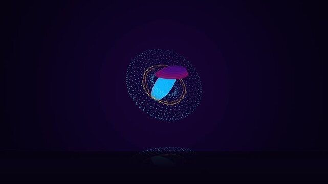 Glowing abstract particle nebula swirling in dark space creating rhythmic motion for dynamic video production project