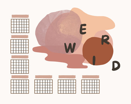 abstract weird shapes and grid layout template vector set