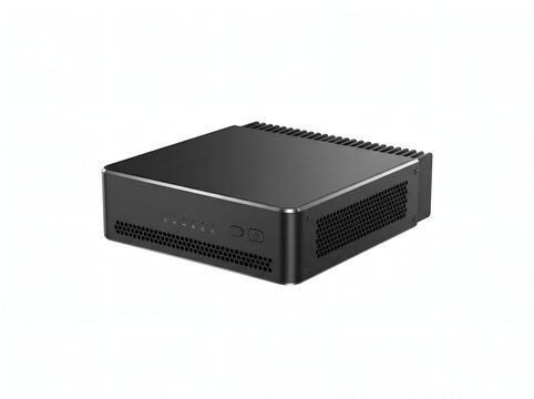 Black external hard drive with ventilation slots for high-speed data storage and backup solutions