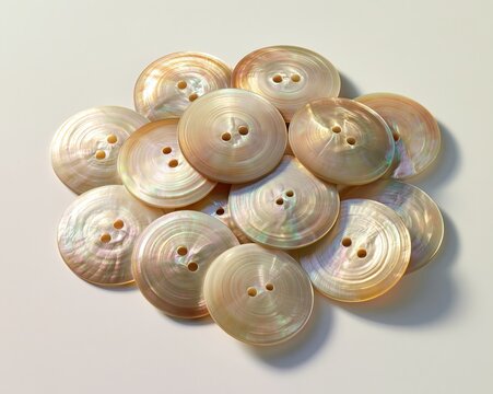 Shell Buttons in Pastel Colors