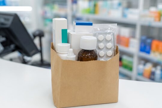 Un paquete de medicamentos en una farmacia durante el d&iacute;a
