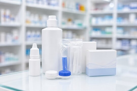 Envase de productos farmac&eacute;uticos en una farmacia durante el d&iacute;a