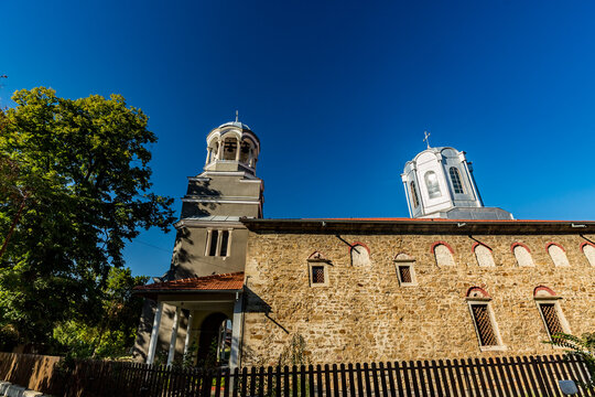 Large building with a clock tower on the top, Svishtov, Bulgaria