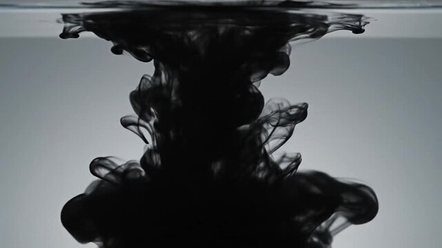 Dark swirling smoke against a bright gradient background, abstract motion study, smoky ethereal atmosphere, perfect for dramatic visual effects or transitions, mysterious and powerful mood