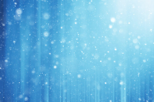 blue snow lines background / abstract background christmas blue snowflakes blurred background, snow flakes