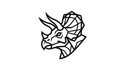 Geometric Triceratops Dinosaur Head Logo Design. © dimas