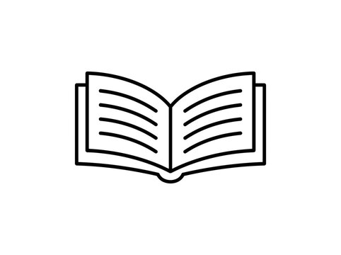 Angled open book icon for reading.