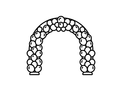 Decorative balloon arch outline for parties.