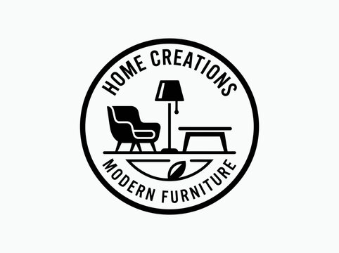 Home Creations modern furniture round emblem logo.