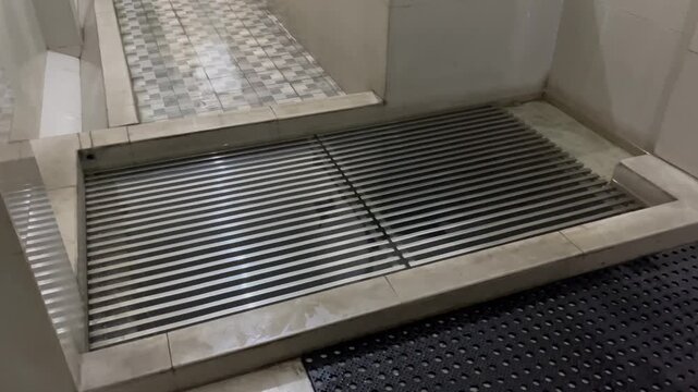 Foot washing station area at a mosque or musalla