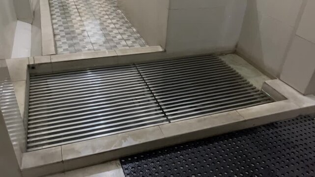Foot washing station at a mosque or prayer room