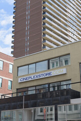 Fototapeta premium signs outside Cineplex Entertainment corporate office located at 1303 Yonge St, Toronto