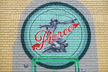 Fototapeta premium mural on the north side of the Pierce-Arrow showroom, designed by Sparling, Martin & Forbes, 1930, located at 1140 Yonge St, Toronto