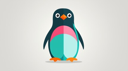 Fototapeta premium Cute Cartoon Penguin Illustration