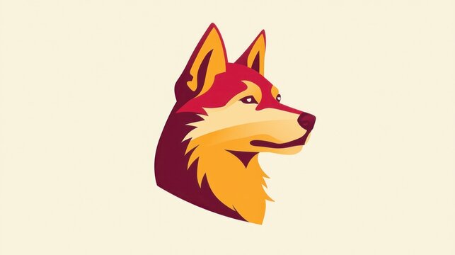 Profile view of a stylized husky dog head