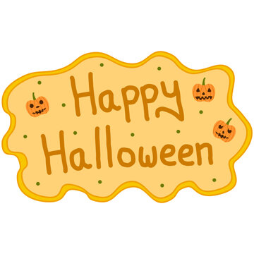 Happy Halloween Text With Pumpkin