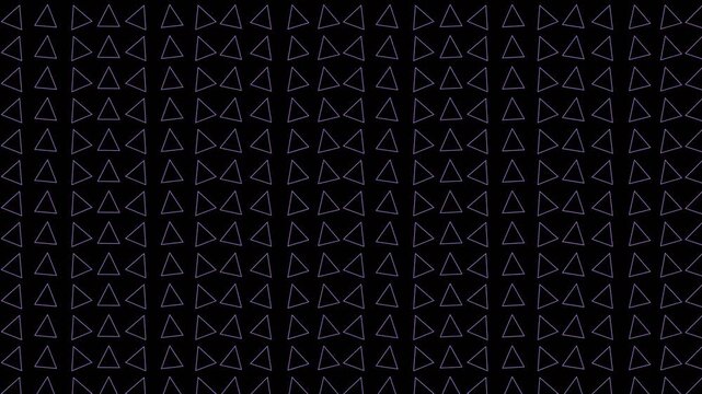 Abstract black surface seamless loop with modern geometric triangle grid design.