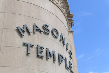 Fototapeta premium historic Masonic Temple designed by William F Sparling, completed 1918, located at 888 Yonge St, Toronto