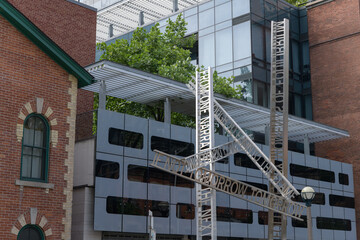 Fototapeta premium “Artifacts of Memory” by Eldon Garnet, the public-art installation at FIVE Condos, 5 St Joseph St, Toronto