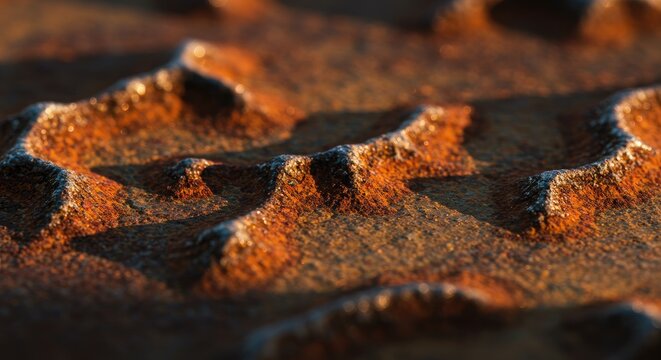 Rusty metal surface with orange corrosion.