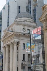 Fototapeta premium historic former Bank of Toronto Building now occupied by Optimize Asset Management, a financial planner, located at 205 Yonge St, Toronto