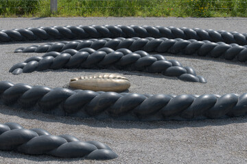 Fototapeta premium detail of public sculpture art installation called 