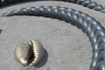 Fototapeta premium detail of public sculpture art installation called 