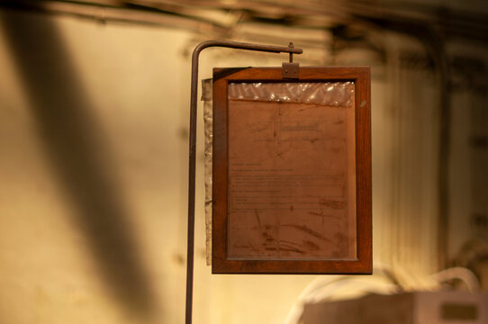 Abandoned old industrial textile research institute with laboratory chemistry glass, machinery workshop and factory hall