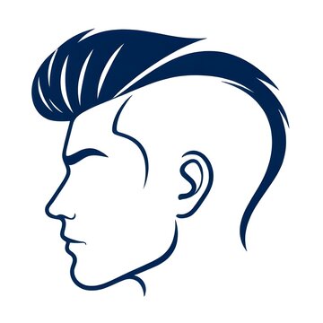 Profile of a man with modern stylish haircut