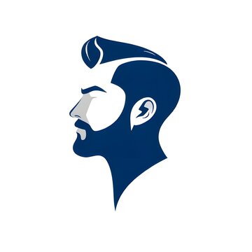 Man profile with beard and stylish haircut logo
