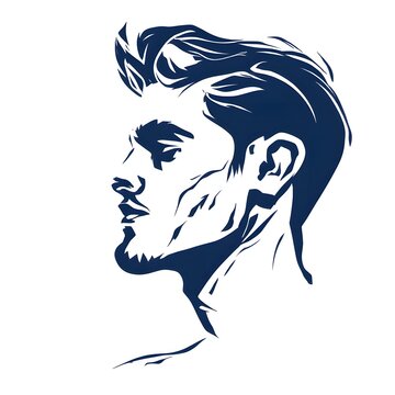 Profile portrait of a stylish man with a beard
