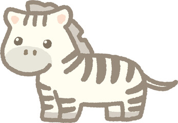 Cute zebra vector illustration, African savanna animal concept © 예주 김