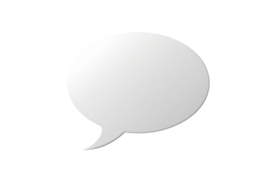White oval speech bubble with long angled pointed tail
