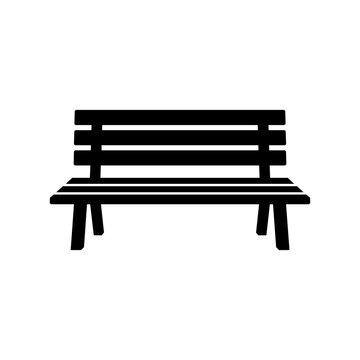 park bench silhouette icon vector illustration