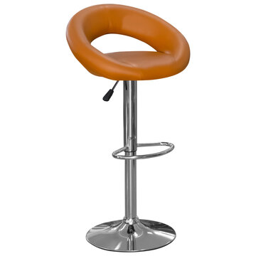 Modern bar stool isolated on transparent background. Contemporary seating furniture suitable for kitchen counters, home interiors, cafes, restaurants, bars, furniture catalogs, e-commerce