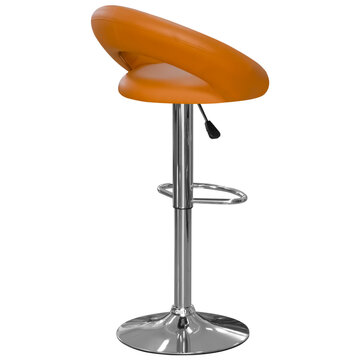 Modern bar stool isolated on transparent background. Contemporary seating furniture suitable for kitchen counters, home interiors, cafes, restaurants, bars, furniture catalogs, e-commerce