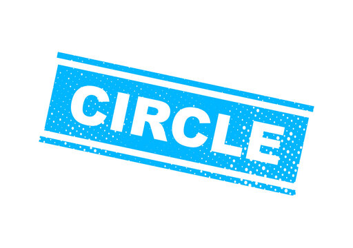 Blue circle stamp with word circle illustration