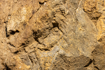 Close-up texture of a rough, weathered sandstone rock surface, background, texture © Shanon