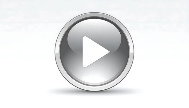 Minimalist white play button icon on circle.