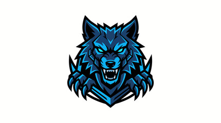 Fototapeta premium Blue Wolf Esports Mascot Logo Vector Graphic Concept Design