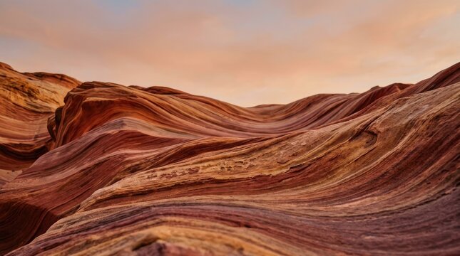 The image showcases a dramatic landscape of a winding canyon with vibrant, swirling sandstone formations.