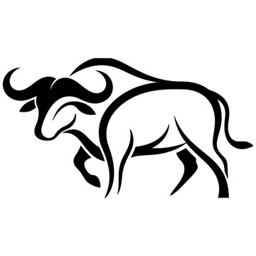 Tribal bull logo designer vector art. Aztec cow mascot design emblems. Mexican culture graphic template.